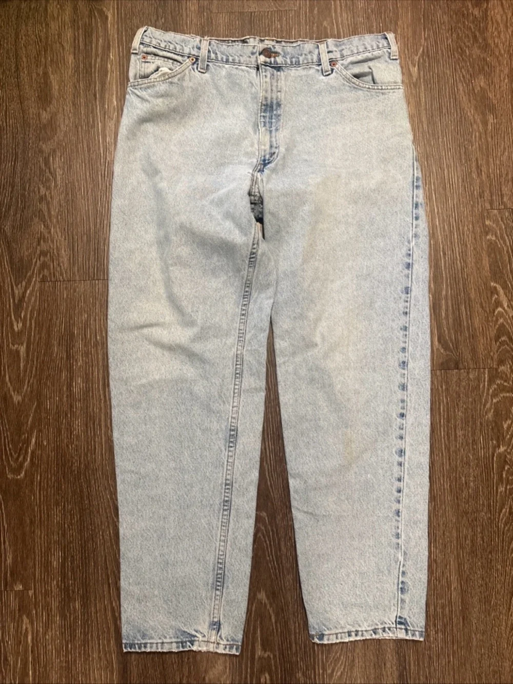 Vintage Levi’s Orange Tab 1980s Men’s Jeans Light Wash Distressed 34x30 Straight - Picture 3 of 12